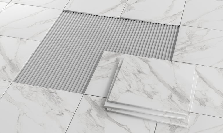 Marble tile flooring installation