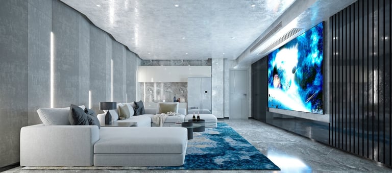 Modern home theater cinema room