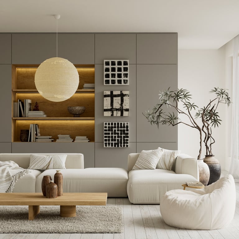 Contemporary minimalist living space